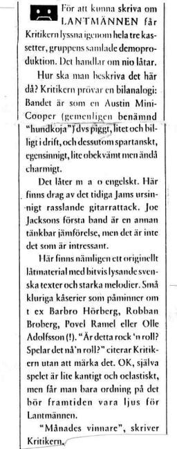 Ur "Musikermagasinet" nr 3, 1992